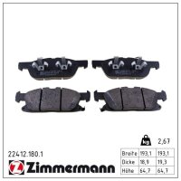 ZIMMERMANN 22412.180.1 Bremsbelagsatz, Scheibenbremse