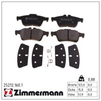 ZIMMERMANN 25212.160.1 Bremsbelagsatz, Scheibenbremse
