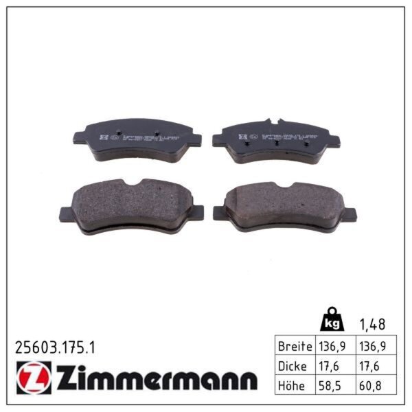 ZIMMERMANN 25603.175.1 Bremsbelagsatz, Scheibenbremse