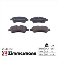 ZIMMERMANN 25603.175.1 Bremsbelagsatz, Scheibenbremse