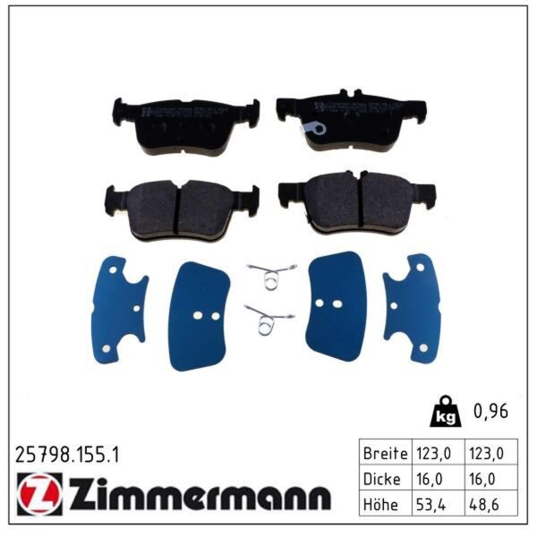 ZIMMERMANN 25798.155.1 Bremsbelagsatz, Scheibenbremse