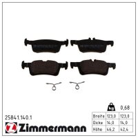ZIMMERMANN 25841.140.1 Bremsbelagsatz, Scheibenbremse