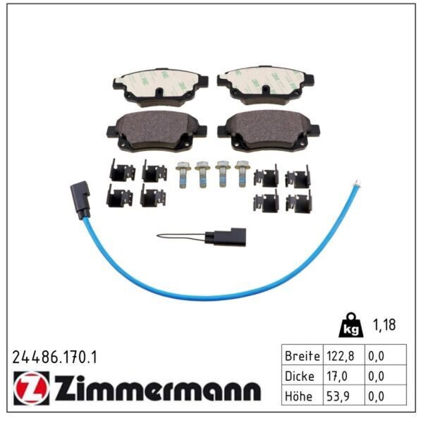 ZIMMERMANN 24486.170.1 Bremsbelagsatz, Scheibenbremse