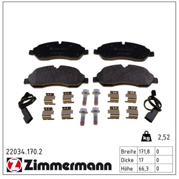ZIMMERMANN 22034.170.2 Bremsbelagsatz, Scheibenbremse