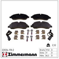 ZIMMERMANN 22034.170.2 Bremsbelagsatz, Scheibenbremse