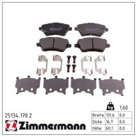 ZIMMERMANN 25134.170.2 Bremsbelagsatz, Scheibenbremse