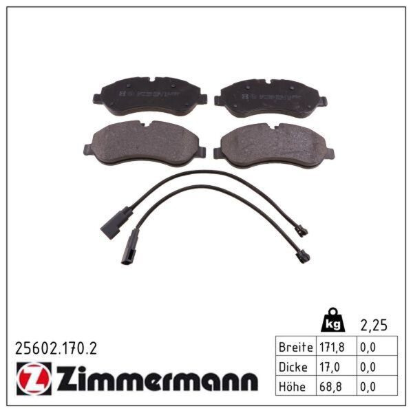 ZIMMERMANN 25602.170.2 Bremsbelagsatz, Scheibenbremse