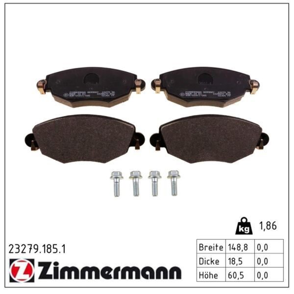 ZIMMERMANN 23279.185.1 Bremsbelagsatz, Scheibenbremse