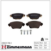 ZIMMERMANN 23557.170.1 Bremsbelagsatz, Scheibenbremse