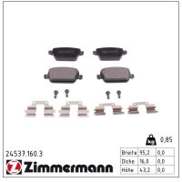 ZIMMERMANN 24537.160.3 Bremsbelagsatz, Scheibenbremse