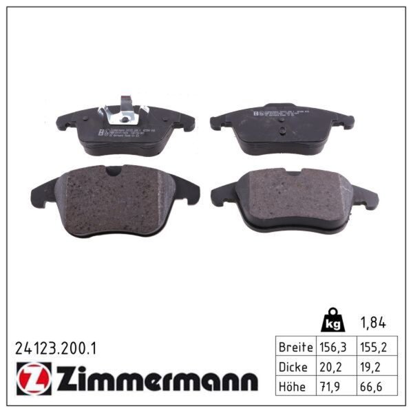 ZIMMERMANN 24123.200.1 Bremsbelagsatz, Scheibenbremse