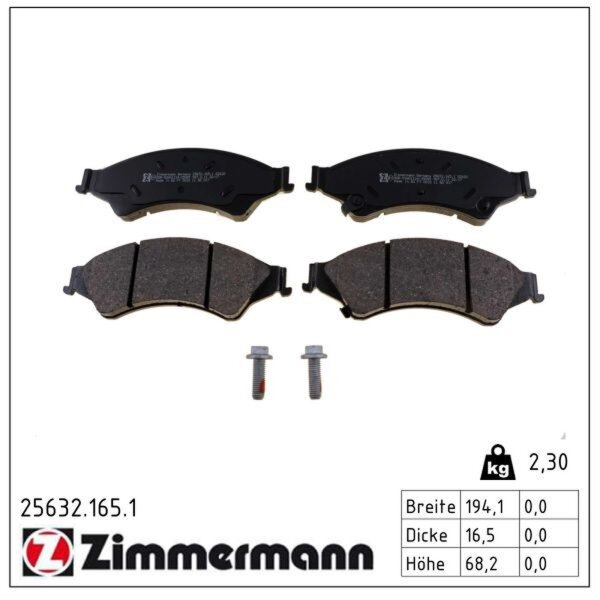 ZIMMERMANN 25632.165.1 Bremsbelagsatz, Scheibenbremse