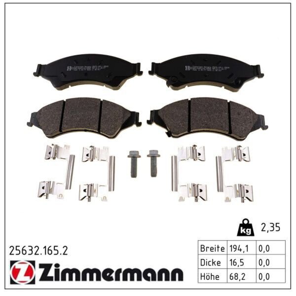 ZIMMERMANN 25632.165.2 Bremsbelagsatz, Scheibenbremse