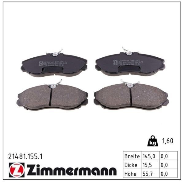 ZIMMERMANN 21481.155.1 Bremsbelagsatz, Scheibenbremse