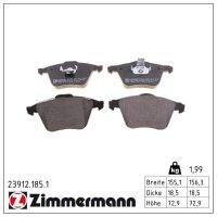 ZIMMERMANN 23912.185.1 Bremsbelagsatz, Scheibenbremse