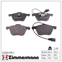 ZIMMERMANN 23269.195.1 Bremsbelagsatz, Scheibenbremse