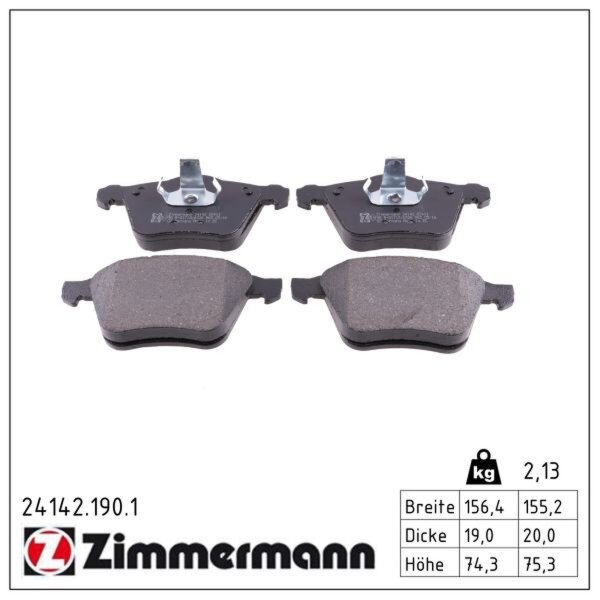 ZIMMERMANN 24142.190.1 Bremsbelagsatz, Scheibenbremse