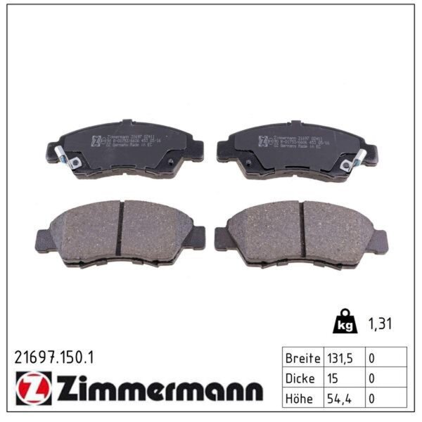 ZIMMERMANN 21697.150.1 Bremsbelagsatz, Scheibenbremse