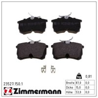 ZIMMERMANN 23527.150.1 Bremsbelagsatz, Scheibenbremse