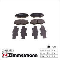 ZIMMERMANN 23868.170.1 Bremsbelagsatz, Scheibenbremse