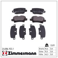 ZIMMERMANN 24086.155.1 Bremsbelagsatz, Scheibenbremse
