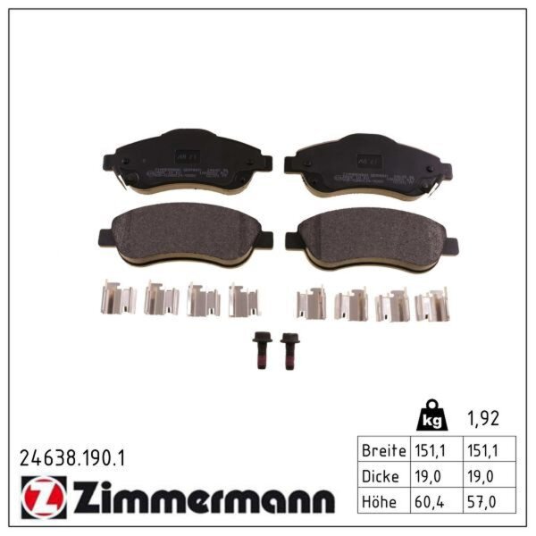 ZIMMERMANN 24638.190.1 Bremsbelagsatz, Scheibenbremse