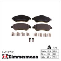 ZIMMERMANN 24638.190.1 Bremsbelagsatz, Scheibenbremse