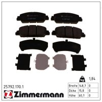 ZIMMERMANN 25792.170.1 Bremsbelagsatz, Scheibenbremse