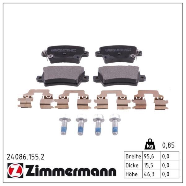 ZIMMERMANN 24086.155.2 Bremsbelagsatz, Scheibenbremse