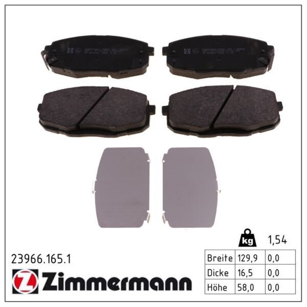 ZIMMERMANN 23966.165.1 Bremsbelagsatz, Scheibenbremse