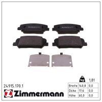 ZIMMERMANN 24915.170.1 Bremsbelagsatz, Scheibenbremse
