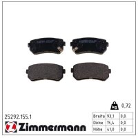 ZIMMERMANN 25292.155.1 Bremsbelagsatz, Scheibenbremse