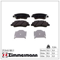 ZIMMERMANN 25348.180.1 Bremsbelagsatz, Scheibenbremse
