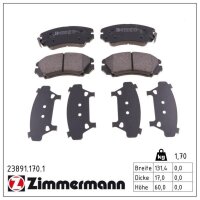 ZIMMERMANN 23891.170.1 Bremsbelagsatz, Scheibenbremse