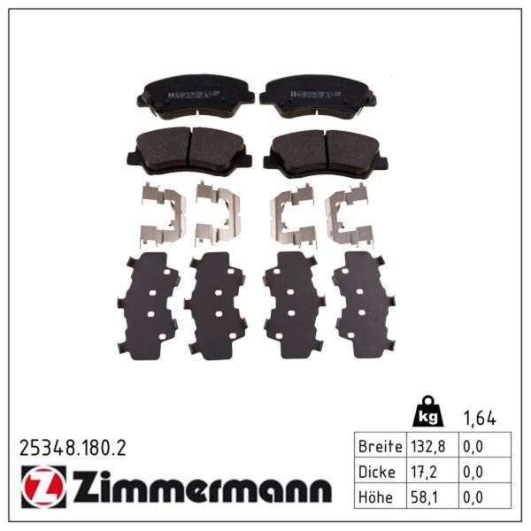 ZIMMERMANN 25348.180.2 Bremsbelagsatz, Scheibenbremse