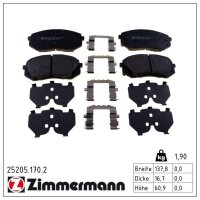 ZIMMERMANN 25205.170.2 Bremsbelagsatz, Scheibenbremse