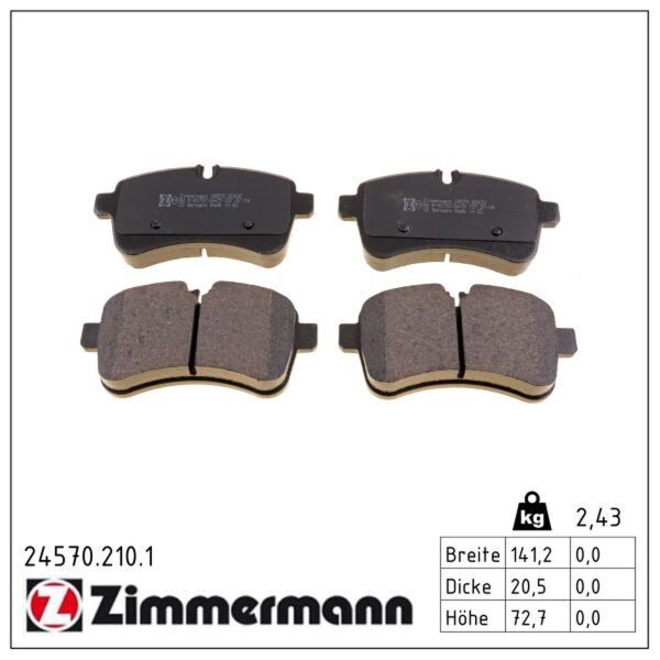 ZIMMERMANN 24570.210.1 Bremsbelagsatz, Scheibenbremse