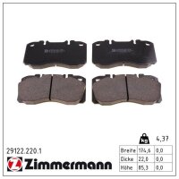 ZIMMERMANN 29122.220.1 Bremsbelagsatz, Scheibenbremse