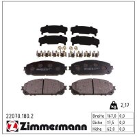 ZIMMERMANN 22070.180.2 Bremsbelagsatz, Scheibenbremse