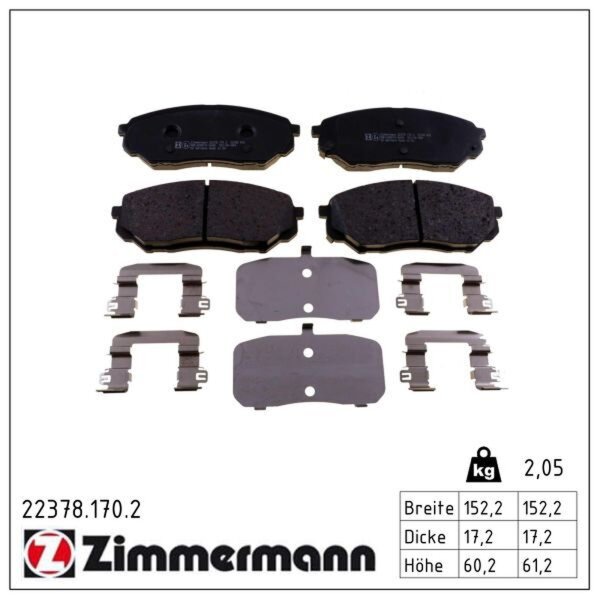 ZIMMERMANN 22378.170.2 Bremsbelagsatz, Scheibenbremse