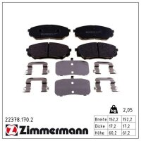 ZIMMERMANN 22378.170.2 Bremsbelagsatz, Scheibenbremse