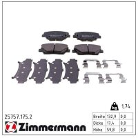 ZIMMERMANN 25757.175.2 Bremsbelagsatz, Scheibenbremse