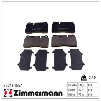 ZIMMERMANN 20217.165.1 Bremsbelagsatz, Scheibenbremse