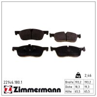 ZIMMERMANN 22146.180.1 Bremsbelagsatz, Scheibenbremse