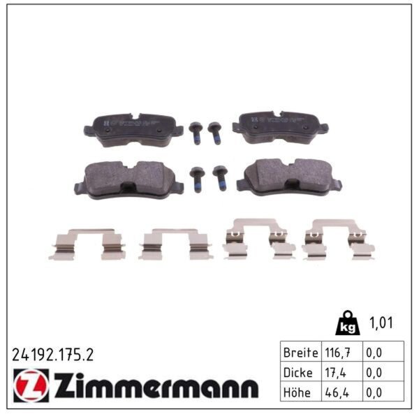 ZIMMERMANN 24192.175.2 Bremsbelagsatz, Scheibenbremse
