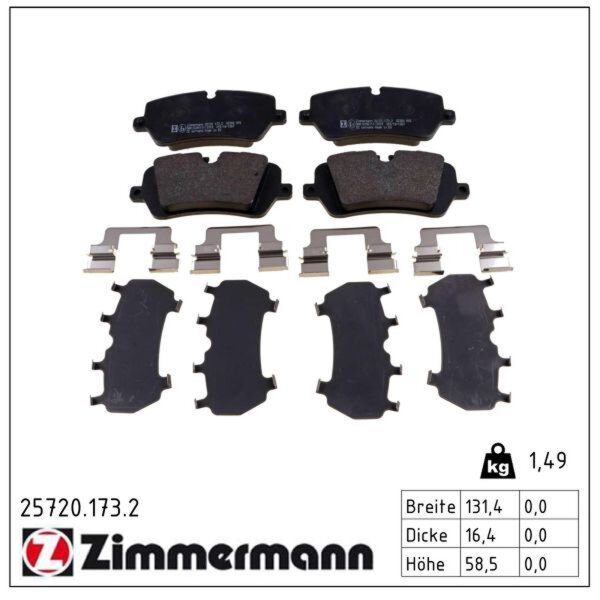 ZIMMERMANN 25720.173.2 Bremsbelagsatz, Scheibenbremse