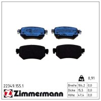 ZIMMERMANN 22349.155.1 Bremsbelagsatz, Scheibenbremse