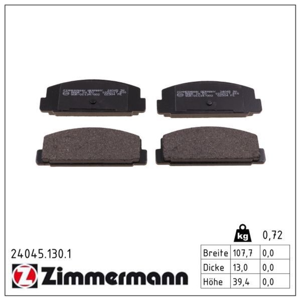 ZIMMERMANN 24045.130.1 Bremsbelagsatz, Scheibenbremse