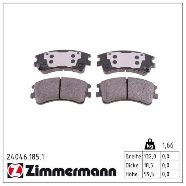 ZIMMERMANN 24046.185.1 Bremsbelagsatz, Scheibenbremse