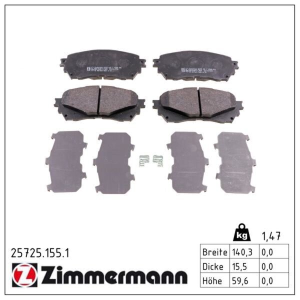 ZIMMERMANN 25725.155.1 Bremsbelagsatz, Scheibenbremse